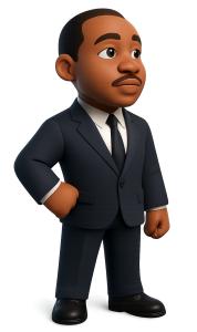 Mlk Heroic Pose PowerPoint clipart graphic preview.