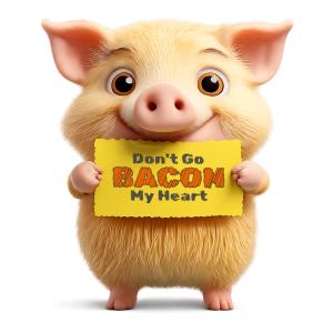 Pig Holding Custom Sign Customizable PowerPoint clipart graphic preview.