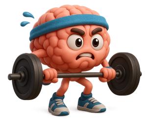Brain Weightlifter PowerPoint clipart graphic preview.