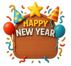 new year celebration sign PowerPoint clipart graphic preview.