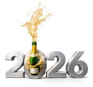 Champagne New Year Celebrate PowerPoint clipart graphic preview.