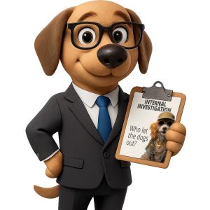 Dog Manager with Clipboard - Custom Customizable PowerPoint clipart graphic preview.