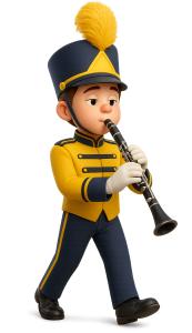 Clarinet  Band Player PowerPoint clipart graphic preview.