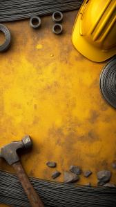 Construction Tools Background PowerPoint clipart graphic preview.