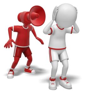 sports bullhorn taunt PowerPoint clipart graphic preview.
