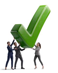 Team Checkmark PowerPoint clipart graphic preview.