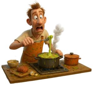 Funny Cooking Mishap  Image PowerPoint clipart graphic preview.