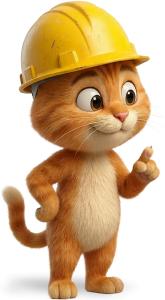 Supervising Cat PowerPoint clipart graphic preview.