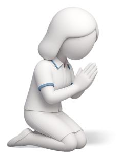 Female Figure Praying PowerPoint clipart graphic preview.