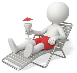 Beach Vacation Figure PowerPoint clipart graphic preview.
