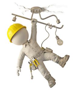 Electrician Figure Accident PowerPoint clipart graphic preview.