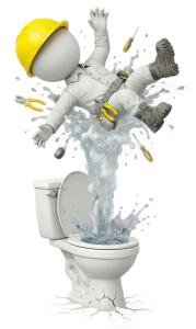 Plumber Toilet Accident PowerPoint clipart graphic preview.