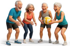 Beach Volleyball Seniors PowerPoint clipart graphic preview.