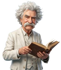 Mark Twain PowerPoint clipart graphic preview.