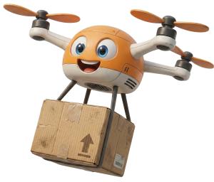 Drone And Package Delivery PowerPoint clipart graphic preview.
