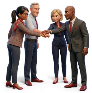 Team Business Unity PowerPoint clipart graphic preview.
