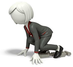 Female Business Starting Blocks PowerPoint clipart graphic preview.