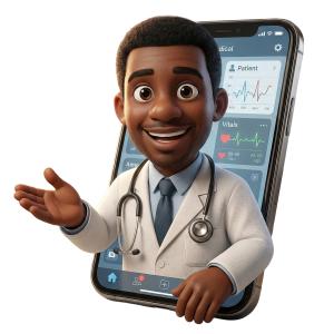 Doctor Medical Application PowerPoint clipart graphic preview.