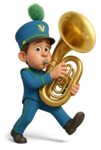 Tuba Player Marching PowerPoint clipart graphic preview.
