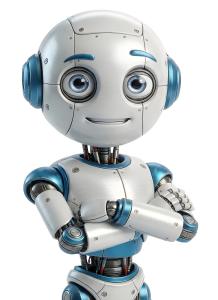 Robot Confident Arms Crossed PowerPoint clipart graphic preview.