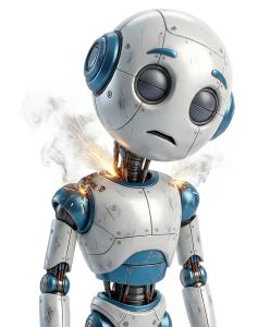 Robot Malfuntion PowerPoint clipart graphic preview.