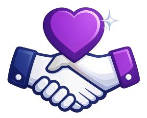 Handshake Heart Icon PowerPoint clipart graphic preview.