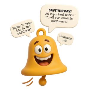Notification Bell  - Customizable PowerPoint clipart graphic preview.