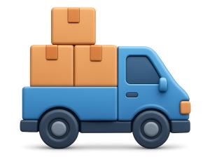 Delivery Truck Packages PowerPoint clipart graphic preview.