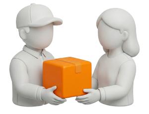 Customer Receiving Package PowerPoint clipart graphic preview.