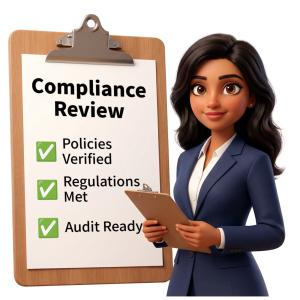 Compliance Review Checklist  - Customizable PowerPoint clipart graphic preview.
