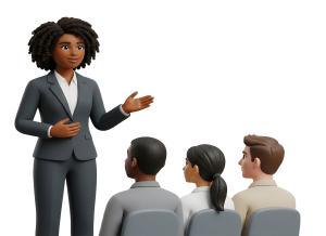 Professional Speaking To Audience PowerPoint clipart graphic preview.