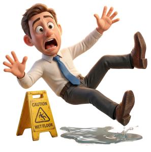 Office Worker Slip - Saftey PowerPoint clipart graphic preview.