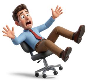Rolling Chair Tumble PowerPoint clipart graphic preview.