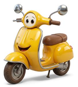 Forward Momentum and Easy Progress Scooter PowerPoint clipart graphic preview.