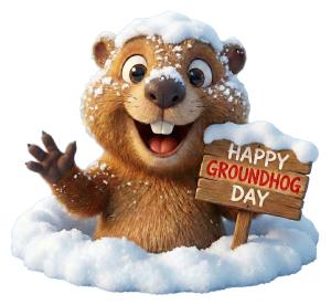 Groundhog Day Celebration  Visual PowerPoint clipart graphic preview.