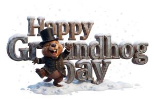 Groundhog Day Celebration Fun Visual PowerPoint clipart graphic preview.