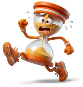 Time Running Out Under Pressure Metaphor PowerPoint clipart graphic preview.