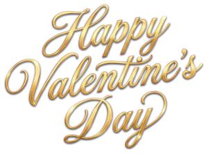 Happy Valentines Day Text Typography PowerPoint clipart graphic preview.