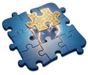 Finding The Missing Solution Piece PowerPoint clipart graphic preview.
