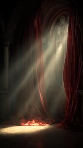 Stage with Dramatic Lighting PowerPoint clipart graphic preview.