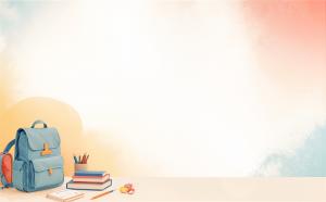 School Supplies and Backpack PowerPoint clipart graphic preview.