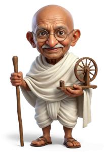 Mahatma Gandhi Historical Character PowerPoint clipart graphic preview.