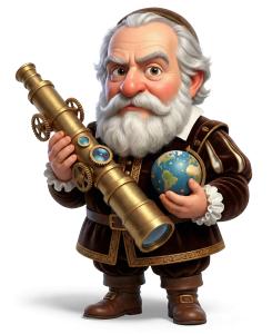 Galileo Galilei Historical Character PowerPoint clipart graphic preview.
