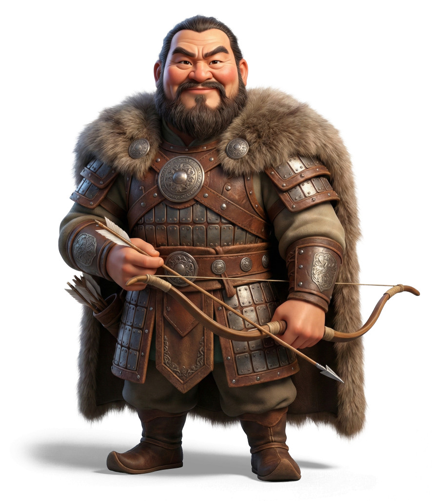 High-resolution clipart illustration of Genghis Khan Historical Clipart, designed for creative multimedia presentations, dynamic visual storytelling, and professional content design.