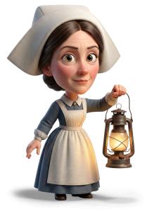 Florence Nightingale Historical Character PowerPoint clipart graphic preview.