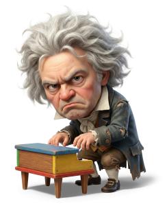 Beethoven Historical Character PowerPoint clipart graphic preview.