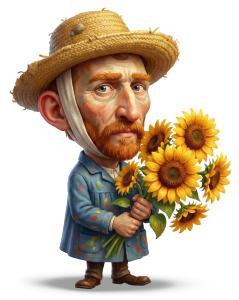 Vincent Van Gogh Historical Character PowerPoint clipart graphic preview.