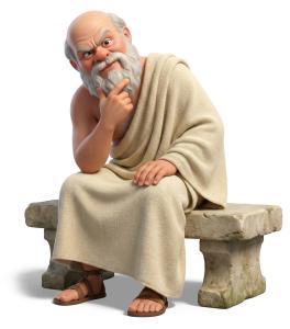 Socrates Thinking PowerPoint clipart graphic preview.