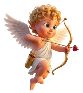 Cupid  For Valentine's Day PowerPoint clipart graphic preview.