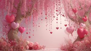 Valentine Forest Background PowerPoint clipart graphic preview.